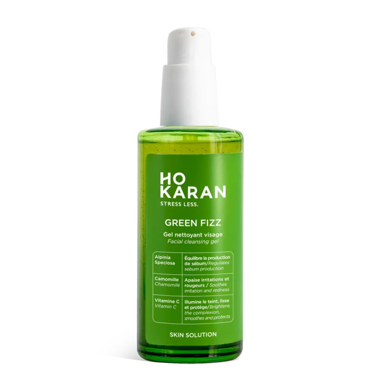 a green bottle with a white cap