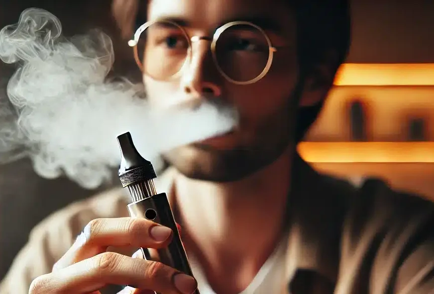 personne fumant avec un vaporisateur dynavap