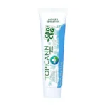 a white tube of cbd with blue and white text